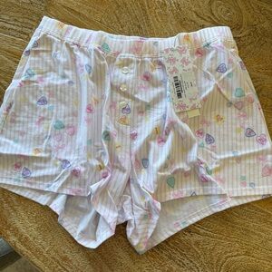 Roller Rabbit Candy Heart Stripe Pajama Shorts